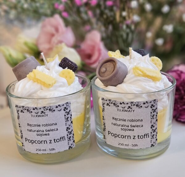 Świeca sojowa „Popcorn z toffi” – 250 ml